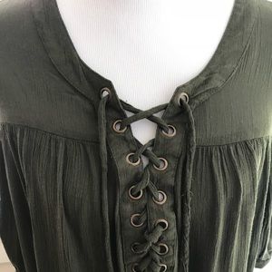 Lace up blouse